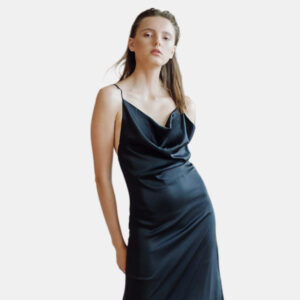 Draped Open Back Dress